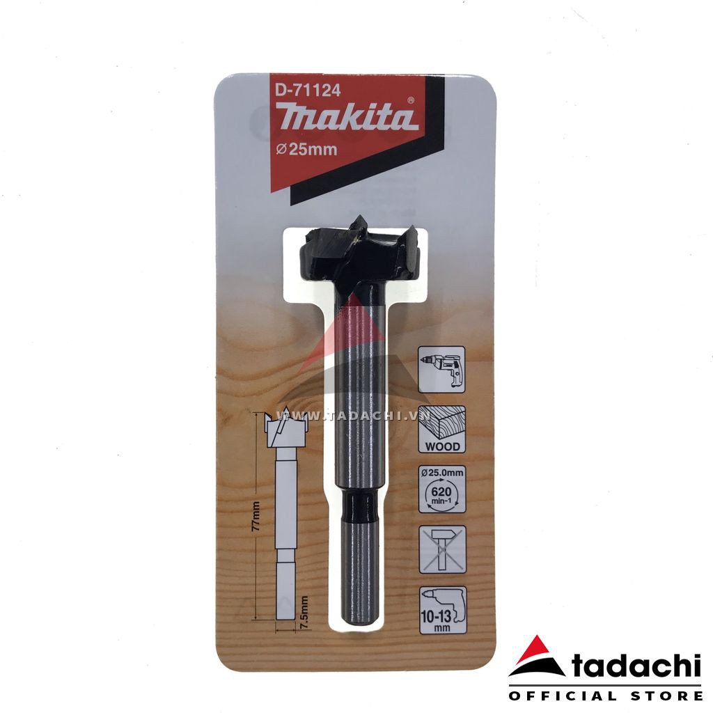 Mũi khoét gỗ chuôi tròn 15-35x77mm Makita