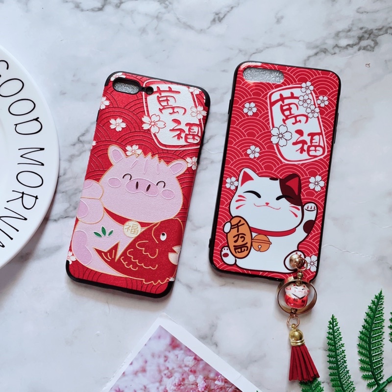 Ốp Lưng iphone 7Plus/8Plus Hình Heo Tết Viền Nhựa Dẻo