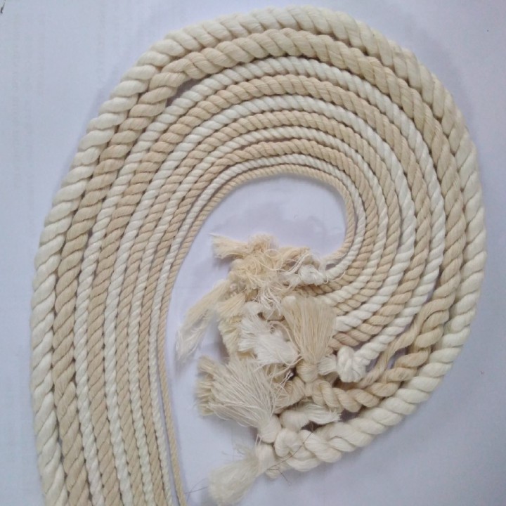 Dây làm macrame cotton xoắn 5mm màu kem màu ngà