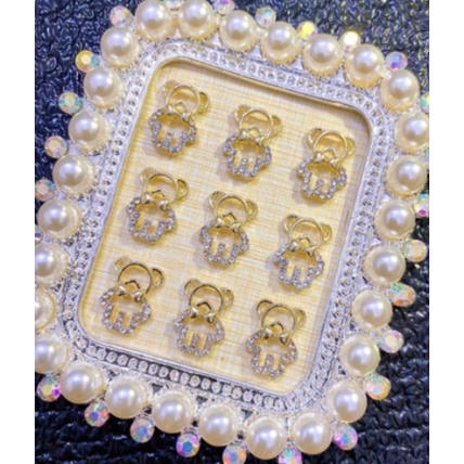 charm gấu trang trí nail