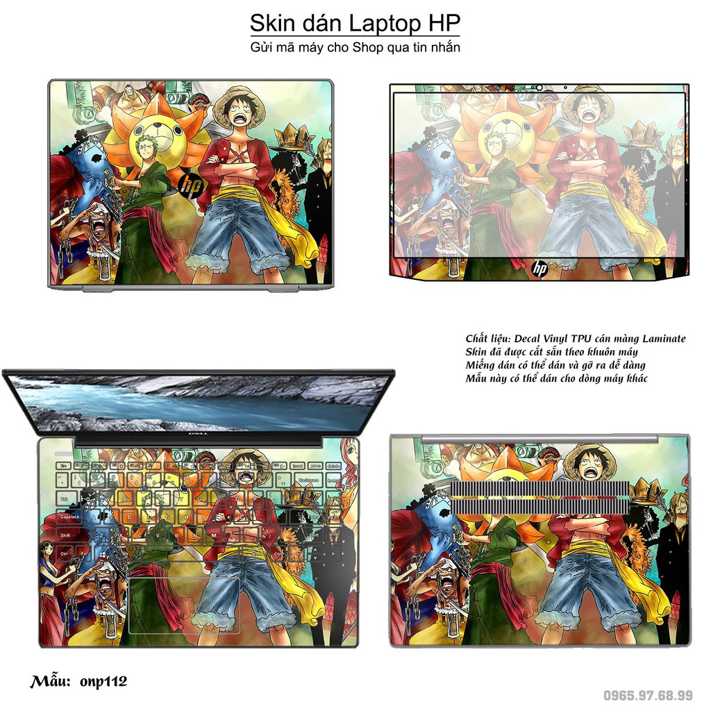 Skin dán Laptop HP in hình One Piece _nhiều mẫu 12 (inbox mã máy cho Shop)