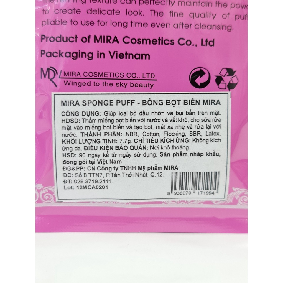 Bông Bọt Biển Rửa Mặt Massage MIRA Sponge Puff Đường Kính 8cm