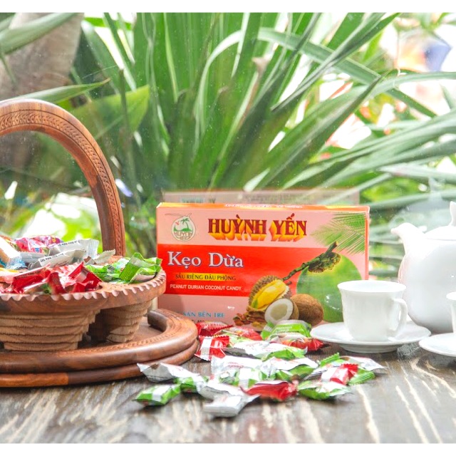 Kẹo dừa ít ngọt Huỳnh Yến vị đậu phộng sầu riêng| Kẹo dừa thiên nhiên| Kẹo dừa ít đường