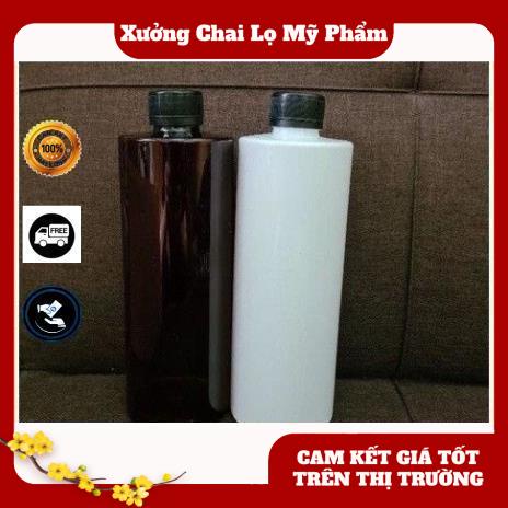 Chai nhựa pet 500ml cao nắp vặn đen chiết mỹ phẩm , phụ kiện du lịch