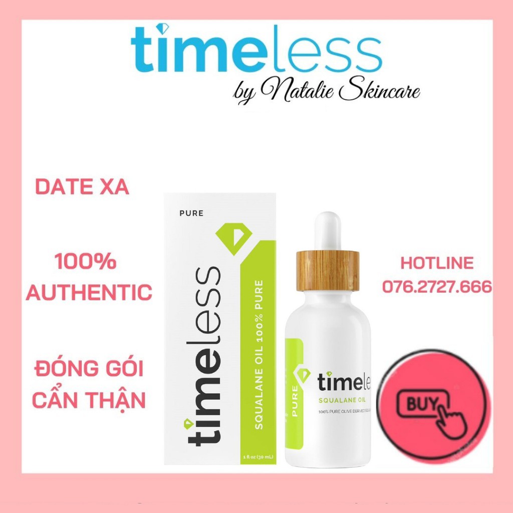 Dầu Dưỡng Hồi Phục Da Timeless 100% Pure Squalane Oil (30ml)