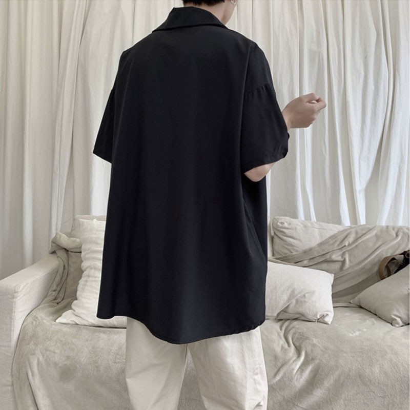 Áo sơ mi màu trơn ngắn tay phong cách Hàn Quốc thời trang | BigBuy360 - bigbuy360.vn