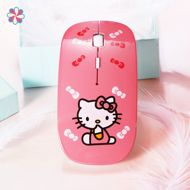 HELLOKITTY DORAEMON chuột không dây Siêu Mỏng In Hình Hoạt Hình Dễ Thương