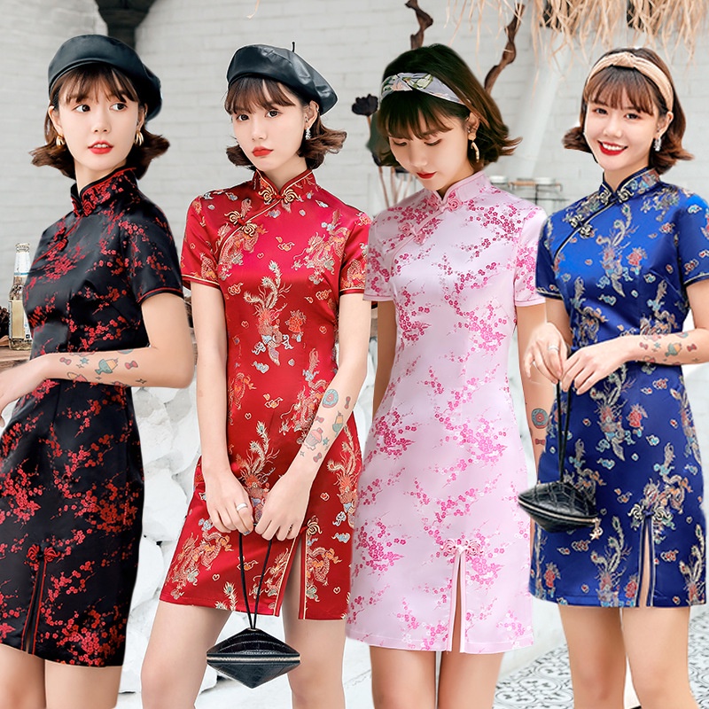 Đầm Sườn Xám Truyền Thống Trung Hoa Plus Size M-6XL 0143