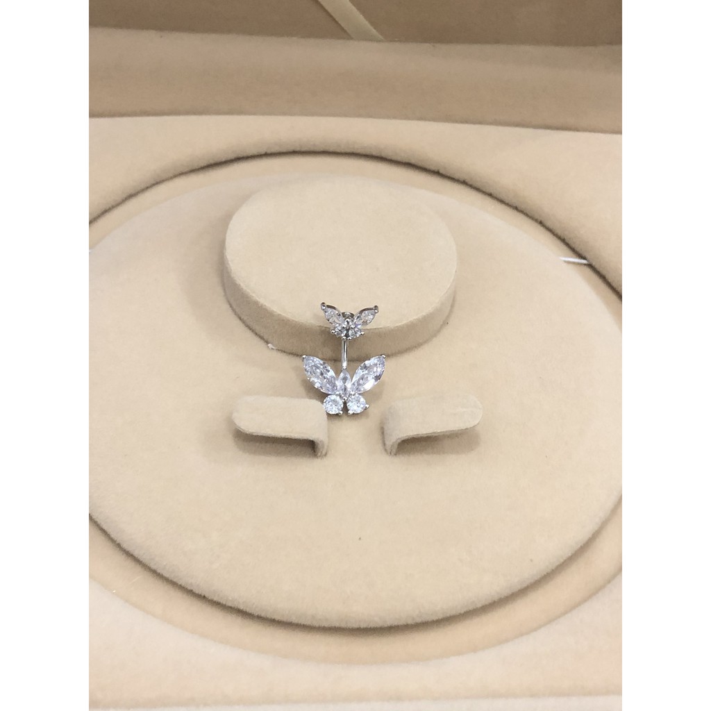 Khuyên rốn bạc 925 cao cấp, Khuyên rốn bạc hình hồ điệp -Minh Tâm Jewelry