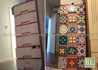 Decal gạch bông dán tủ đẹp nhất