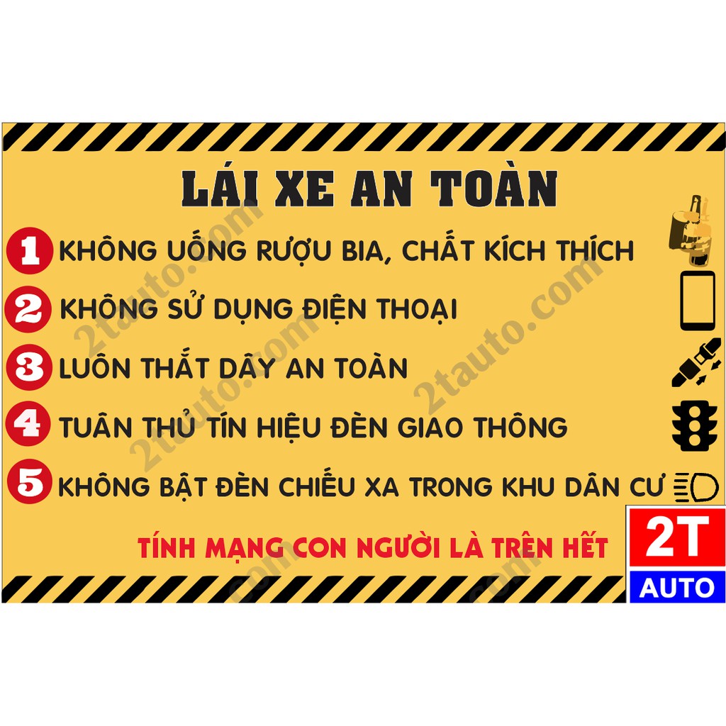 Logo khẩu hiệu LÁI XE AN TOÀN NỀN VÀNG SKU:lxat