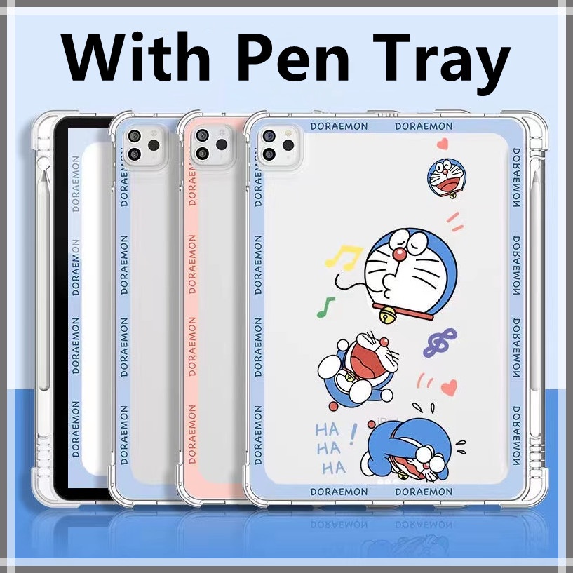 With pen tray⭐️Doraemon⭐️Ipad Case For iPad 10.9 Air4 7th Gen9 8 2019 2018 Ipad 5 / 6 Air 1 / 2 / 3 / 4 New Ipad 2017 Mini 6 5 Air3 Pro10.5 11 12.9inch iPad 10.2 Cartoons Cover