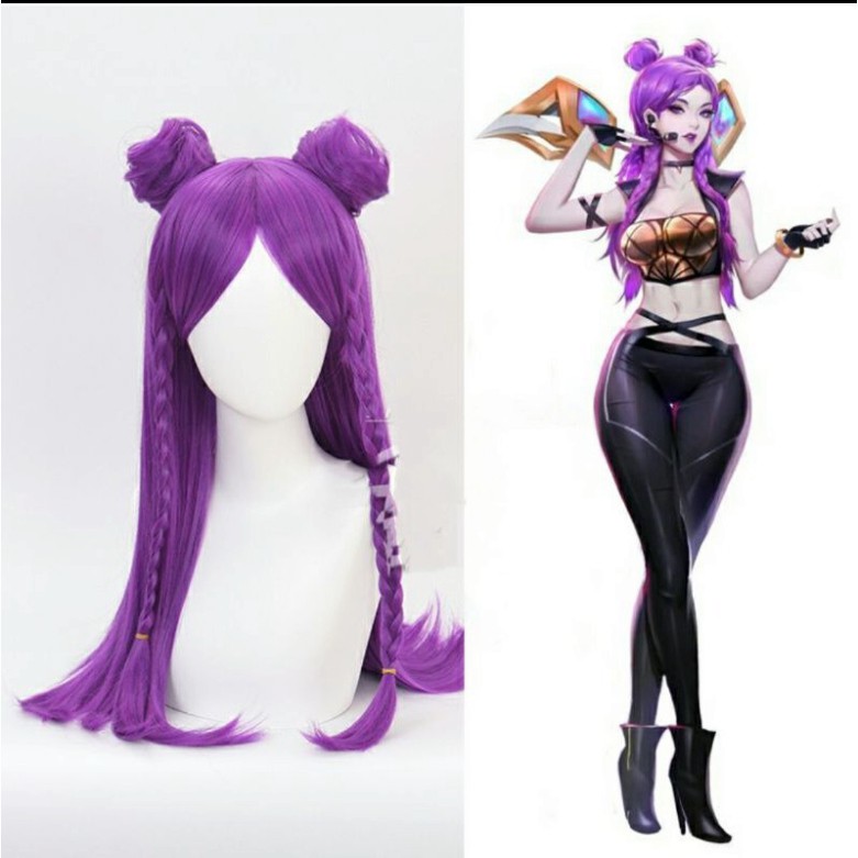 [Sẵn] Wig/tóc giả cosplay KDA Kaisa - LOL tại MIU SHOP 09 màu tím hồng đỏ hai búi tại MIU SHOP 09