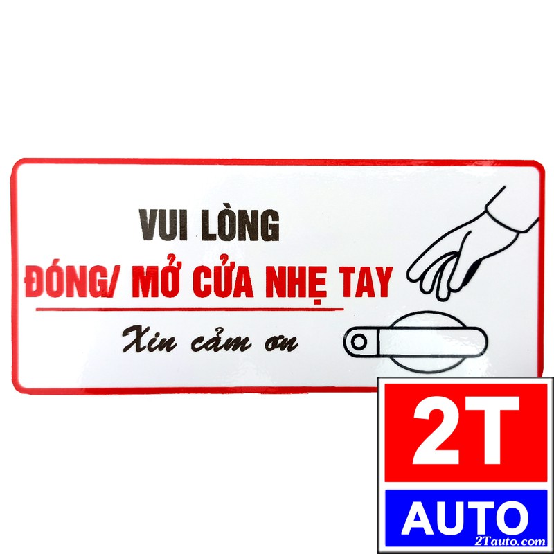 Logo đóng mở cửa nhẹ tay, tem xe sticker mở cửa nhẹ tay