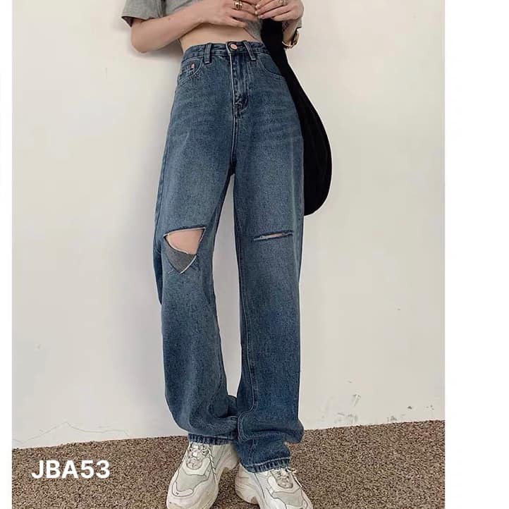 (MẪU MỚI-FREESHIP)Quần jean thái xuông rách 2 bên _JBA53 ❤️ CHIBEST