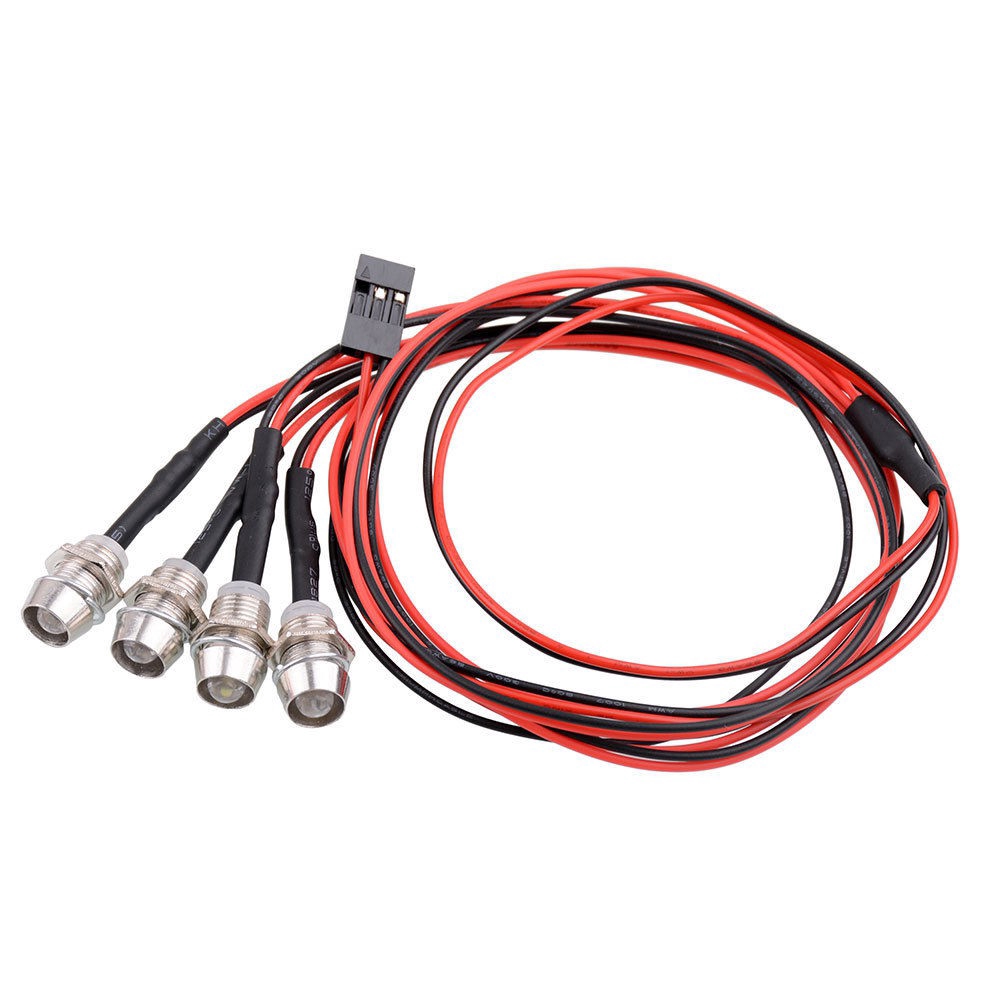 Set 4 đèn LED màu xanh lá và xanh dương 5mm RC gắn cho xe điều khiển từ xa 1/10 tiện dụng