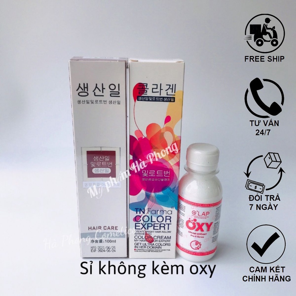 Thuốc Nhuộm Tóc Sỉ Không Kèm Oxy Đủ Màu Xanh Đen Nâu Khói Nâu Sữa Than Chì ( 100ml)