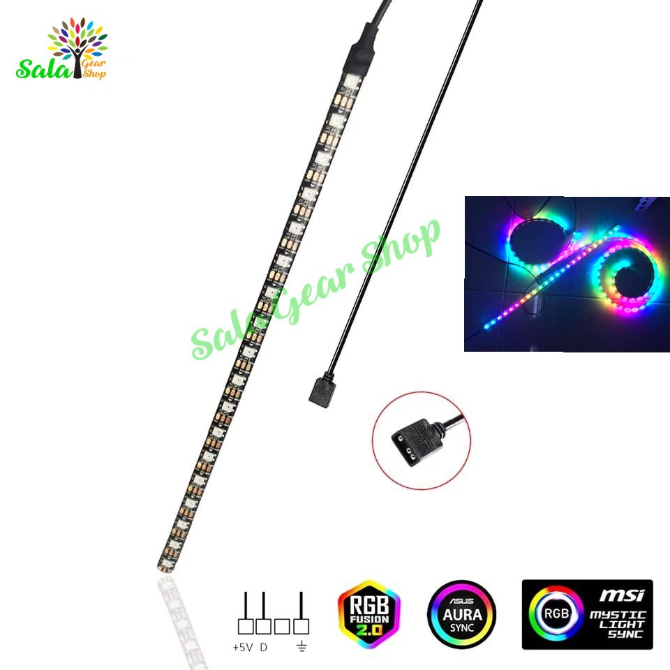 Dây Led RGB 5V 3Pin dài 40cm, 1m , Sync main  ,Hub led 5V 3Pin ,Trang Trí Case Máy Tính