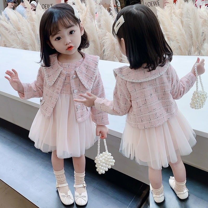 Bộ Đầm Công Chúa Hai Mảnh Phong Cách Phương Tây Thời Trang Xuân Thu 2022 Dành Cho Bé Gái