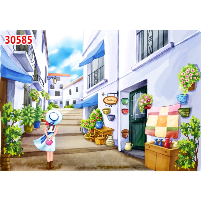 Tranh 3D Dán Tường HOẠT HÌNH Chèn Chữ Miễn Phí