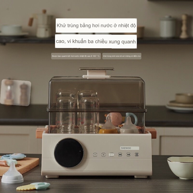 Nồi hấp điện 3 tầng Daewoo 15L - kèm 2 hũ trưng yến, hầm canh.