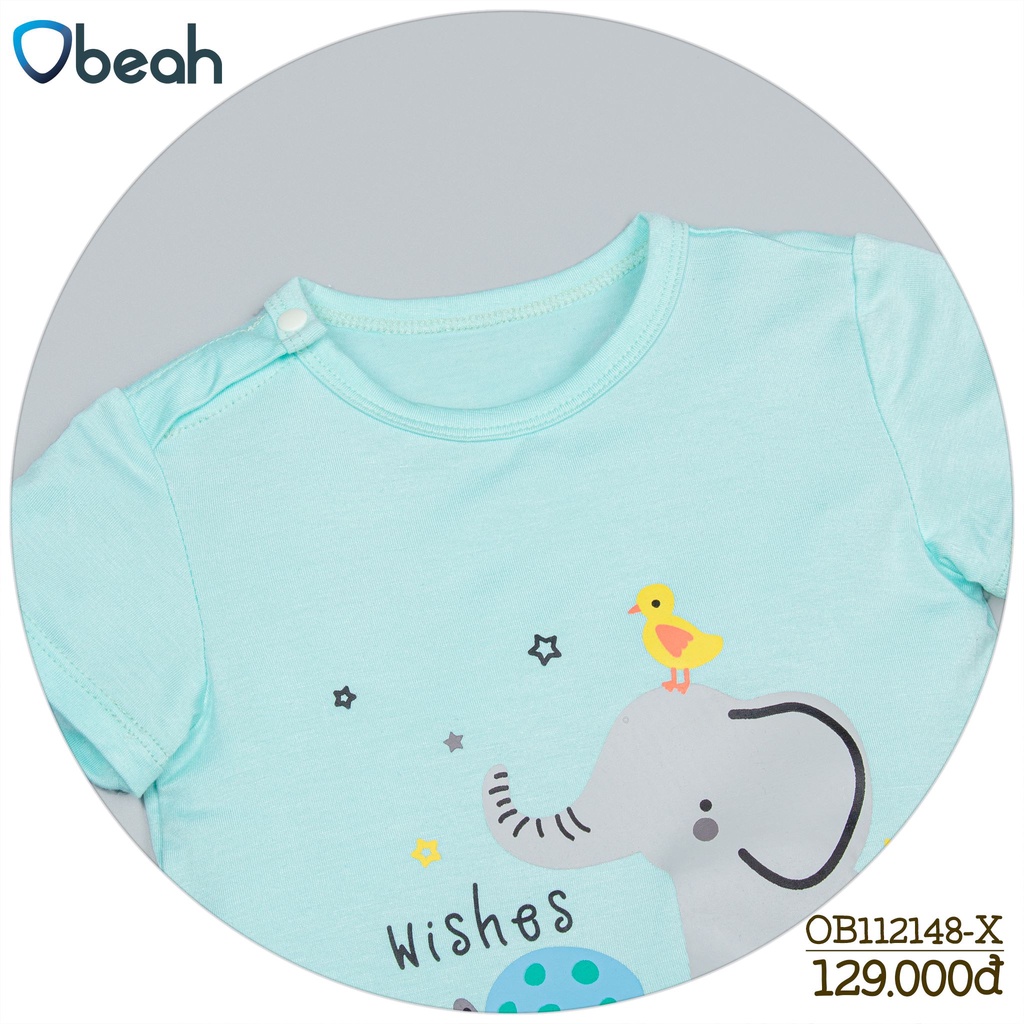 Bodysuit cho bé mặc hè cộc tay cao cấp, chất liệu Petit mềm mịn, quà tặng bé trai và bé gái thương hiệu Obeah OB112148