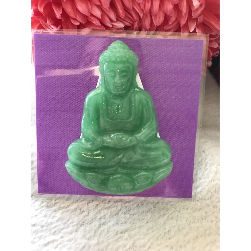 🌺🌺 MẶT DÂY CHUYỀN PHẬT A DI ĐÀ ĐỘ MỆNH NAM TUỔI TUẤT HỢI MÀU XANH LÝ BÓNG ĐẸP Size Cao 52,5mmxNgang 37mmxdầy 7mm 1650K