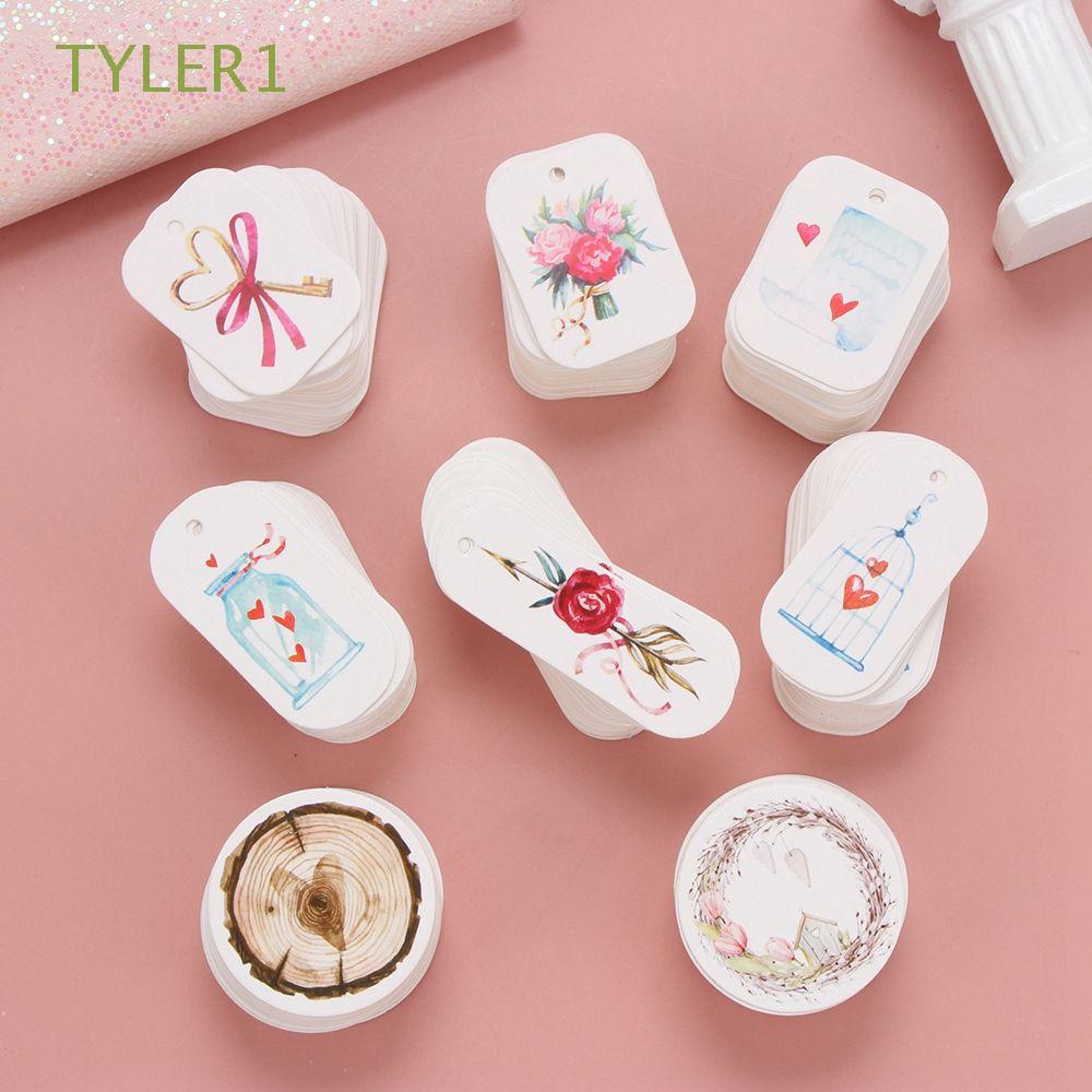Bộ thẻ tag nhãn bằng giấy thủ công handmade dạng treo quà tặng đóng gói DIY cho quần áo trang trí đám cưới lễ tình nhân