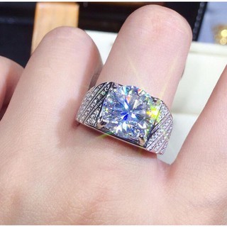 Nhẫn nam thời trang s950 bạc bá đạo cao carbon diamond ring for men