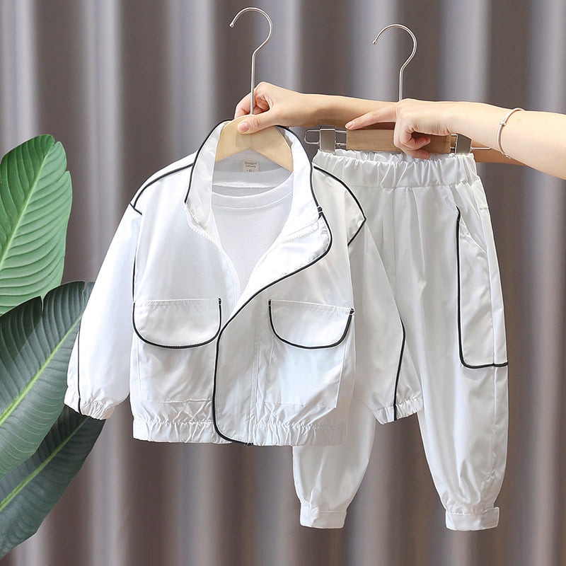 Đồ Bộ Gió Cho Bé Trai Và Bé Gái, Thiết Kế Đơn Giản, Thoải Mái Size Từ 6-36Kg H4