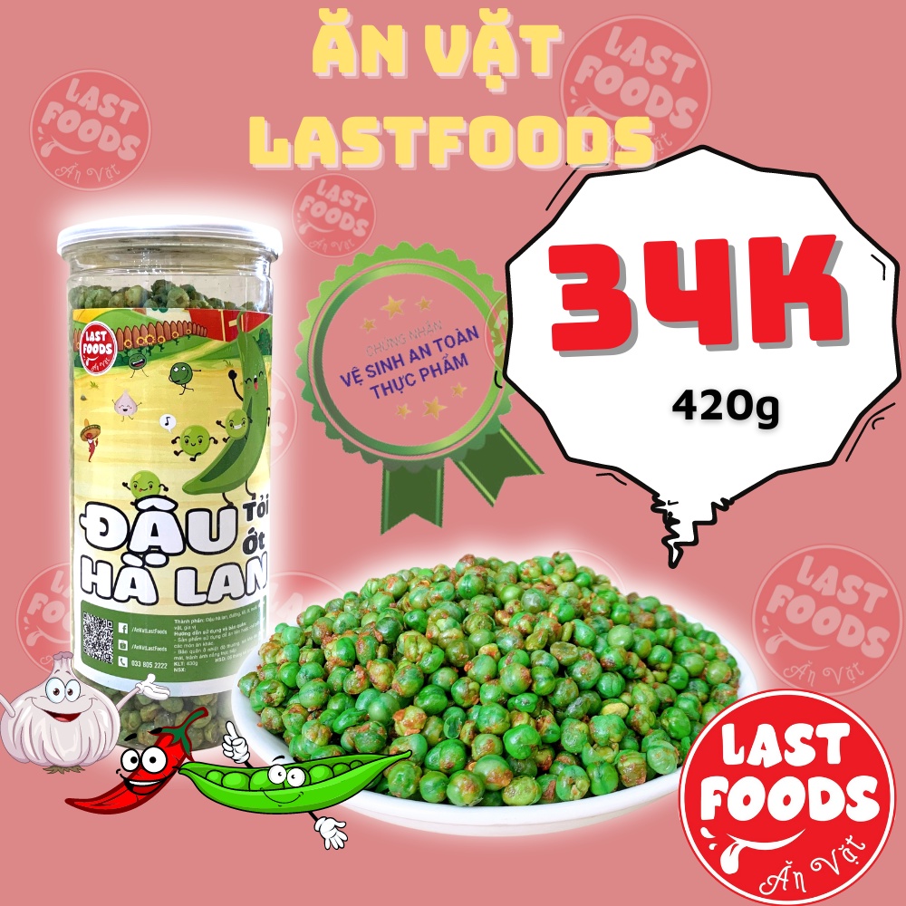 Đậu hà lan tỏi ớt 430g hũ pet , ăn vặt LASTFOODS Hà Nội với các mẫu đồ ăn vặt các miền đầy đủ hương vị thơm ngon giá rẻ