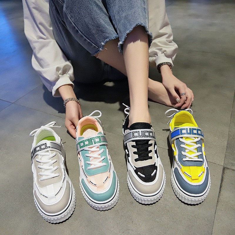 Giày thể thao nữ trắng đế bằng giá rẻ cao cấp giày sneaker nữ trắng hot trend AZUKA - D1