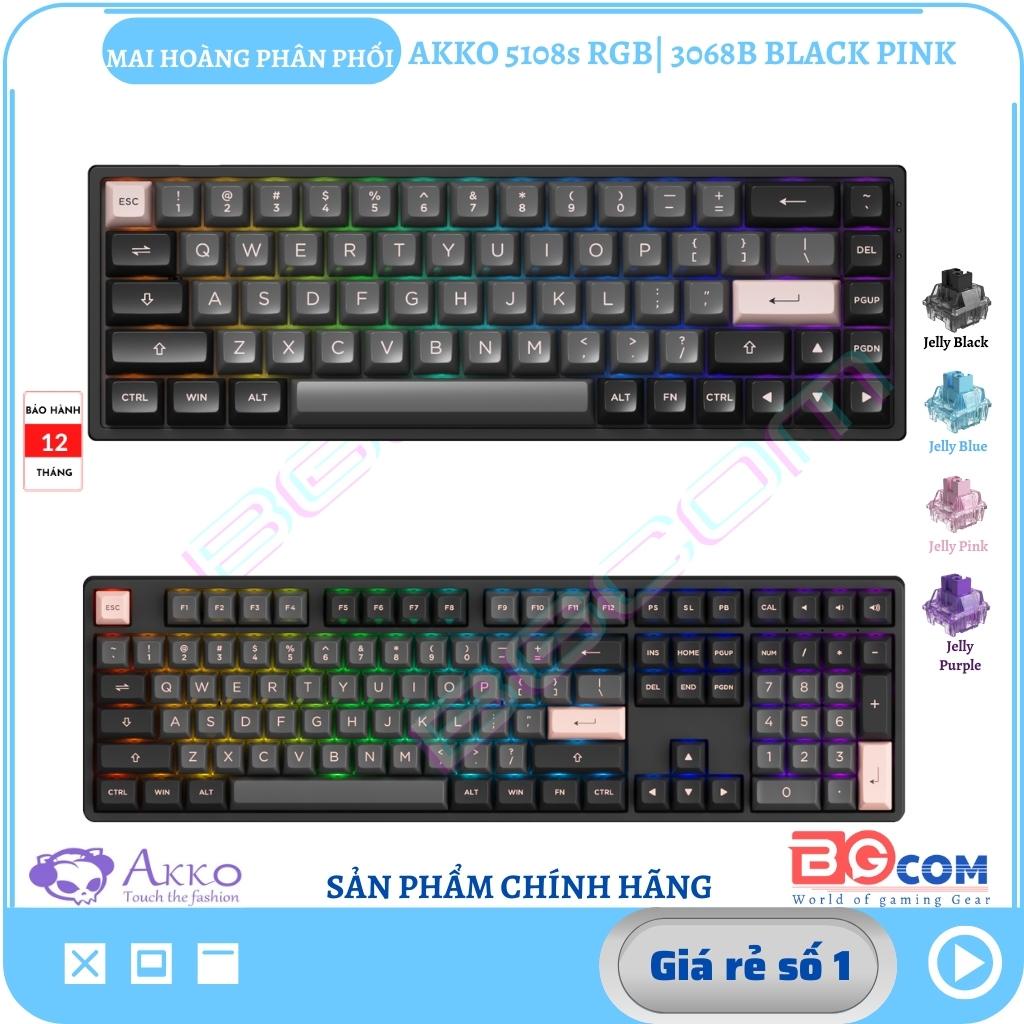 [Chính hãng] Bàn phím cơ AKKO 5108s RGB|3068B Multi modes Black Pink (Hotswap |Akko CS Switch cao cấp |Foam tiêu âm)