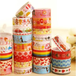 Cuộn băng dính washi tape trang trí sổ, vở nhiều kiểu xinh xắn