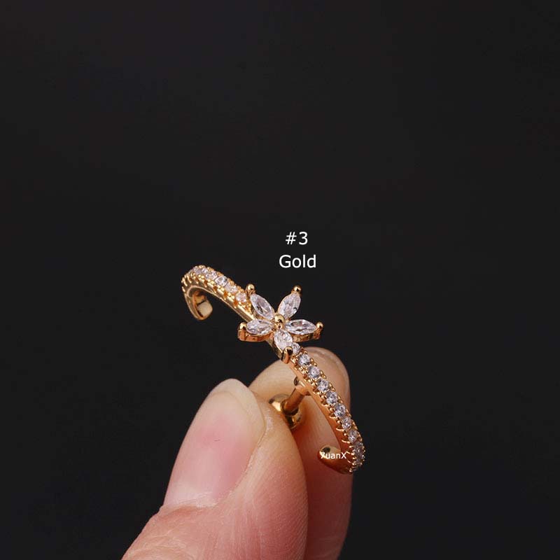 1 Khuyên Tai Dài 6Mm Bằng Thép Không Gỉ 16Mm Màu Vàng / Bạc