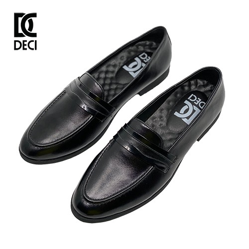 Giày lười da màu đen kiểu dáng công sở DECI DB03