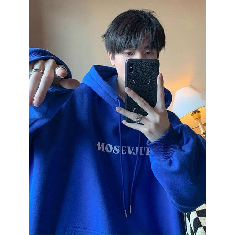 Hooodie Oversize Nam Nữ Chữ Mouse Dáng Rộng Mũ To Màu Xanh Lạ Hot Trend Unisex Uzzlang