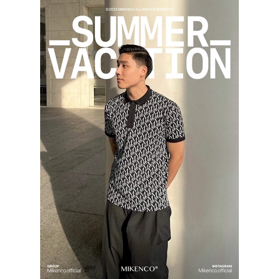 Áo nam MIKENCO Monogram Polo Black