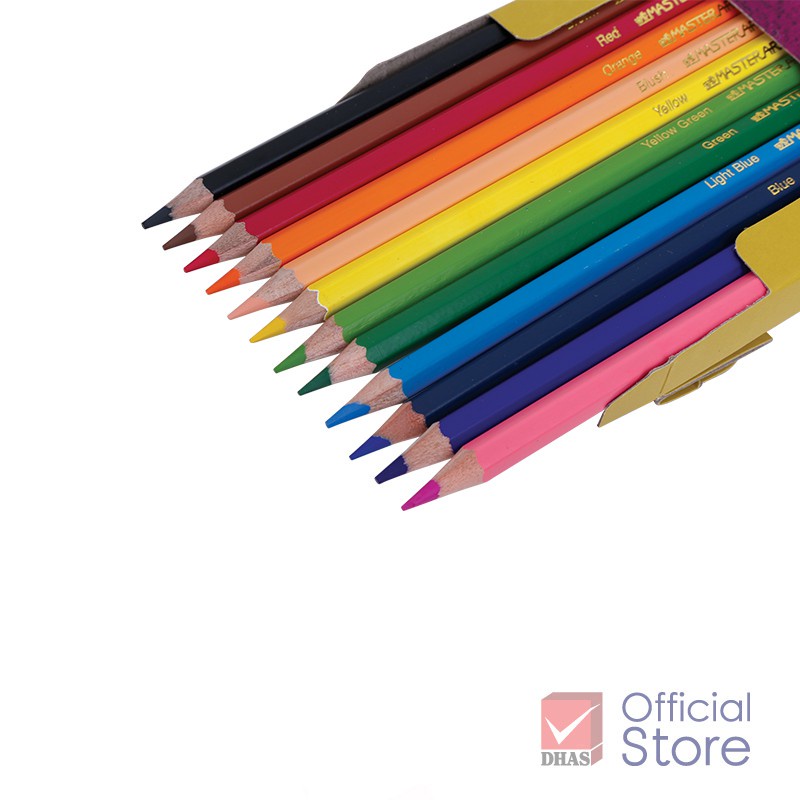 Bút chì màu  12 màu Master Art Series cao cấp, bút chì 12 màu hộp giấy tặng kèm chuốt chì cao cấp trong hộp