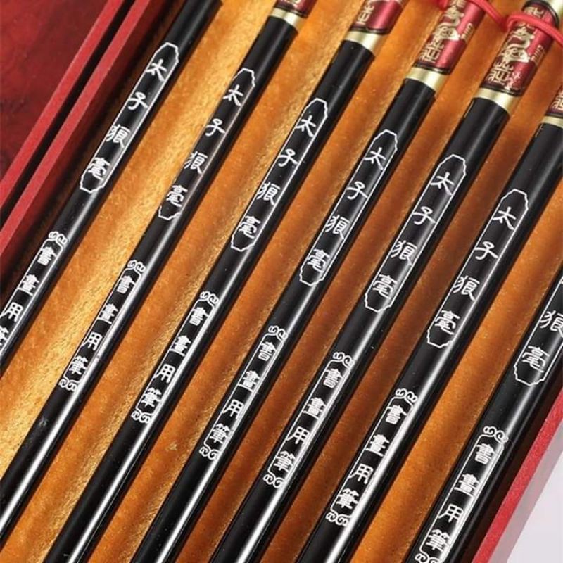 Bộ 7 bút lông viết thư pháp, thư họa, vẽ tranh thủy mặc, bút đẹp , chất lượng tốt, cán bút làm bằng gỗ , rất đẹp...
