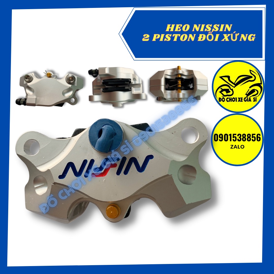 Heo Nissin 2 piston đối xứng 6 màu lựa chọn lắp được cả trước và sau