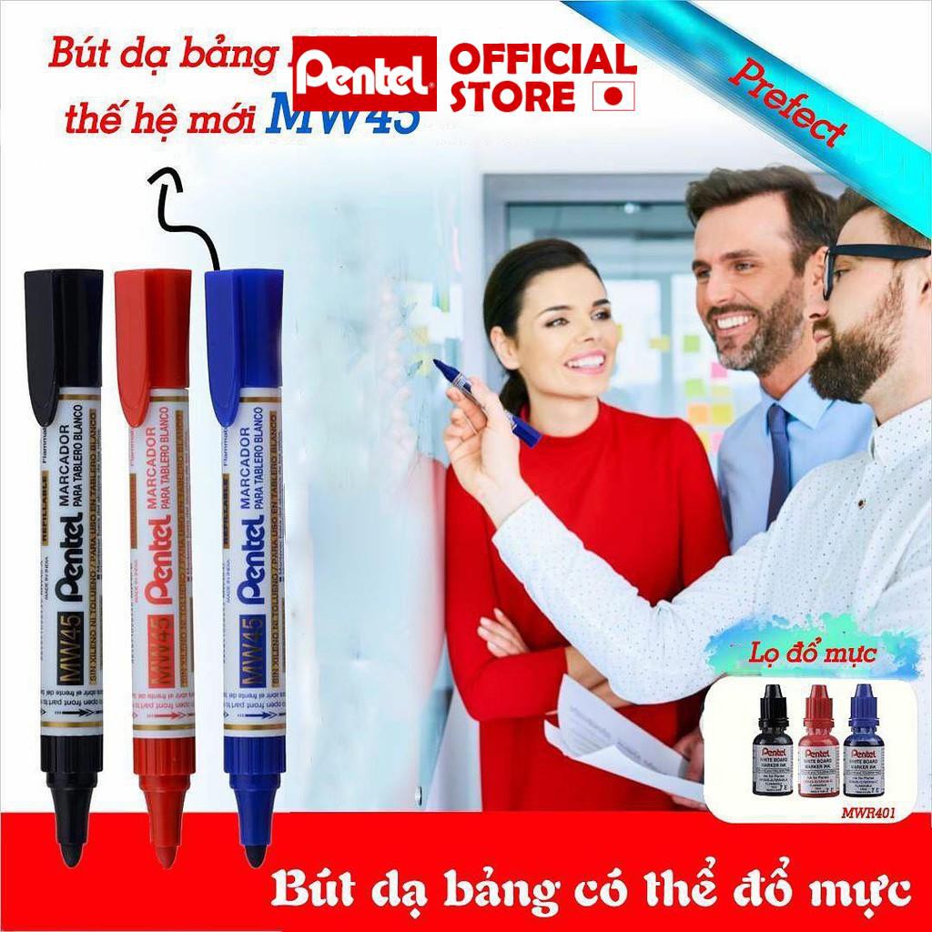 Bút Dạ Viết Bảng Pentel MW45| Có Mực Thay Thế