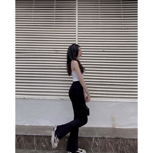 Quần legging ống loe dáng dài siêu tôn dáng