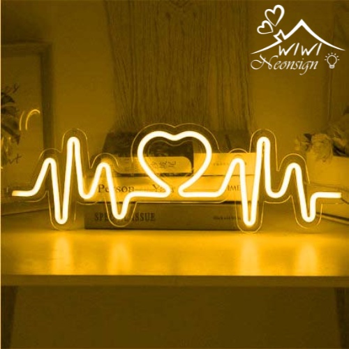 Đèn led neon hình nhip đập trái tim | 52x16 cm | Đèn led neon theo yêu cầu trang trí decor quà tặng cực chất