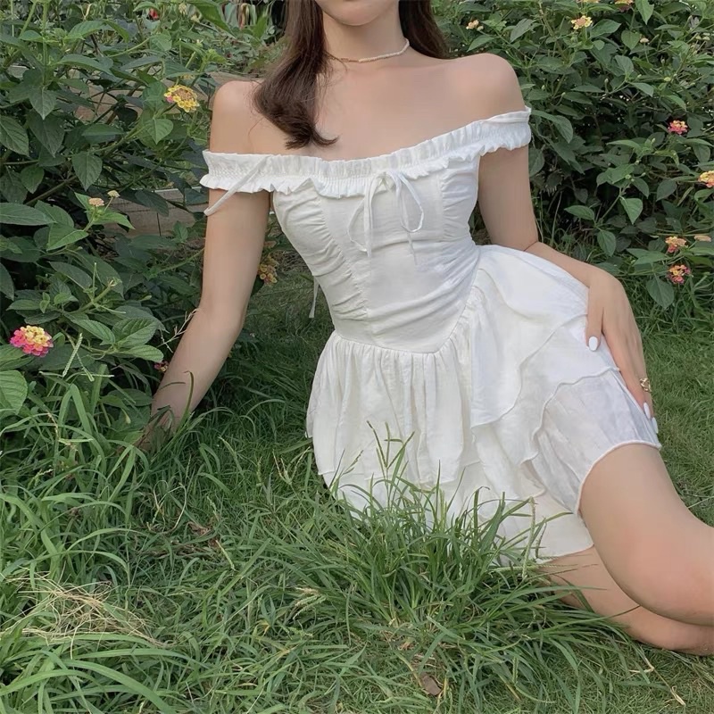 Đầm Baby Doll Dáng Xoè Trễ Vai