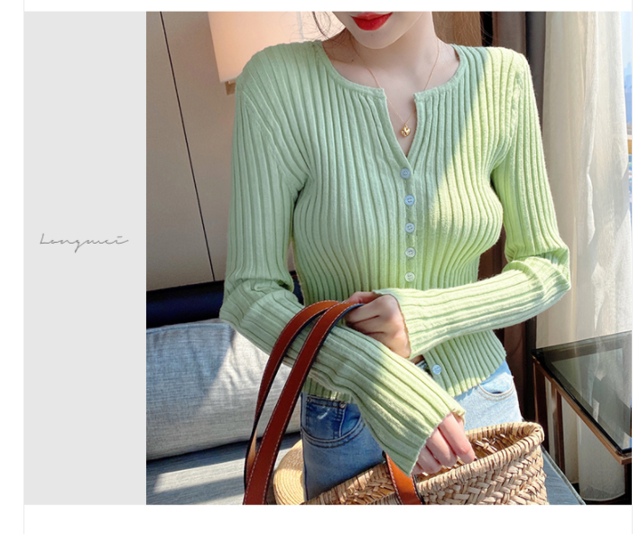 Áo Cardigan Dệt Kim Lụa Lạnh Mỏng Cổ V Dáng Ngắn Dễ Phối Đồ Cho Nữ | BigBuy360 - bigbuy360.vn