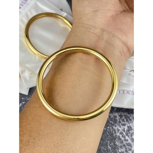 VÒNG TRƠN NỮ 5MM CÓ KHOÁ GÀI MẠ VÀNG 24K CAO CẤP