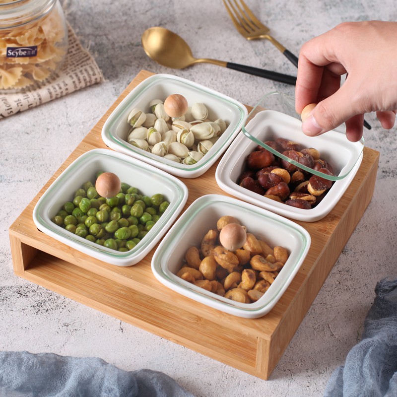 Khay đựng mứt tết, bánh kẹo, hoa quả phong cách NHẬT BẢN có nắp