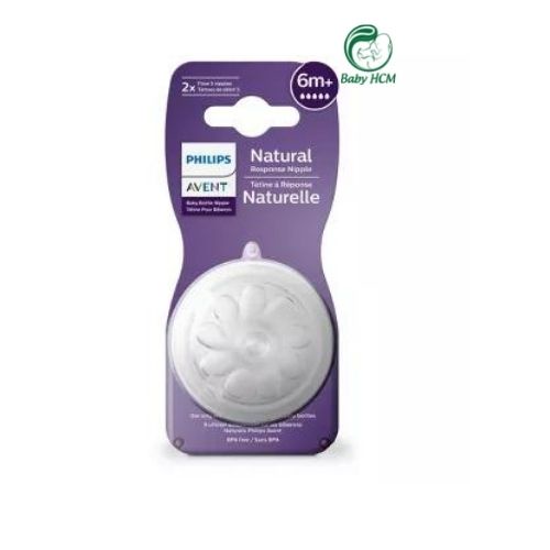 Núm ti thay bình sữa AVENT Natural số 5 mẫu mới cho bé từ 6 tháng+ [Model : SCY965/02]