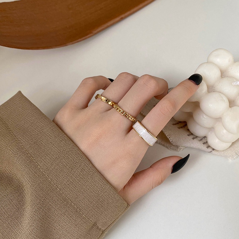 Set 3 Nhẫn Đeo Ngón Tay Kiểu Dáng Đơn Giản Thời Trang Cho Nữ